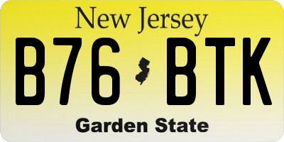 NJ license plate B76BTK