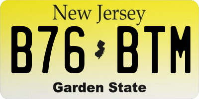 NJ license plate B76BTM