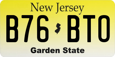 NJ license plate B76BTO