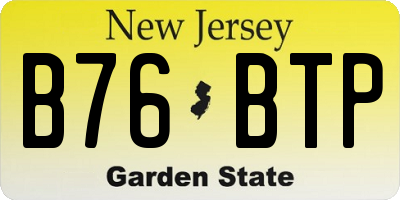 NJ license plate B76BTP