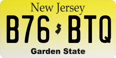 NJ license plate B76BTQ