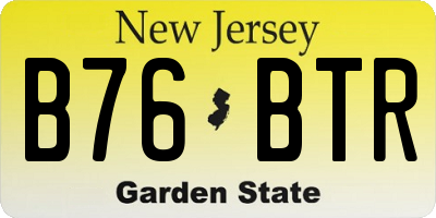 NJ license plate B76BTR