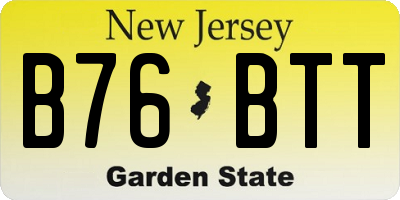 NJ license plate B76BTT