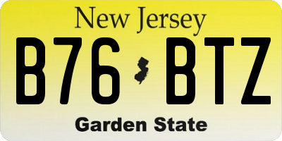 NJ license plate B76BTZ