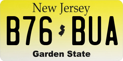 NJ license plate B76BUA