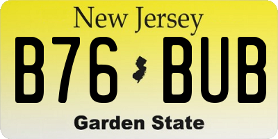 NJ license plate B76BUB