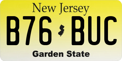 NJ license plate B76BUC