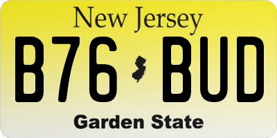 NJ license plate B76BUD