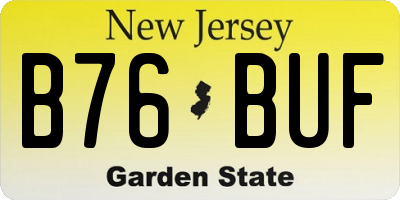 NJ license plate B76BUF