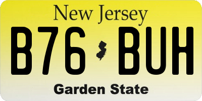 NJ license plate B76BUH