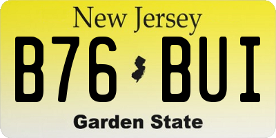 NJ license plate B76BUI