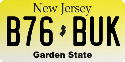 NJ license plate B76BUK