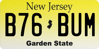 NJ license plate B76BUM