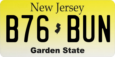 NJ license plate B76BUN