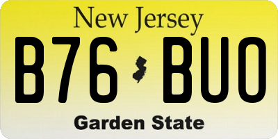 NJ license plate B76BUO