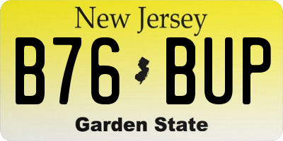 NJ license plate B76BUP