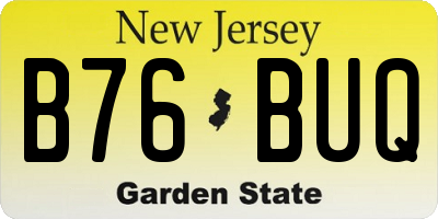 NJ license plate B76BUQ