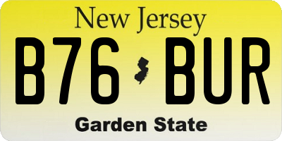NJ license plate B76BUR