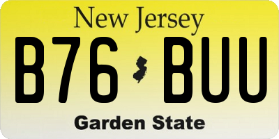 NJ license plate B76BUU