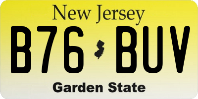 NJ license plate B76BUV
