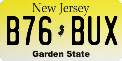 NJ license plate B76BUX