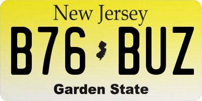 NJ license plate B76BUZ