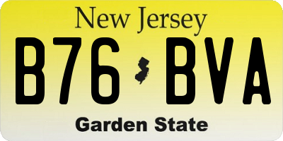NJ license plate B76BVA