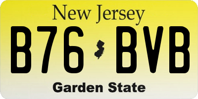 NJ license plate B76BVB