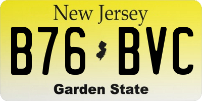 NJ license plate B76BVC