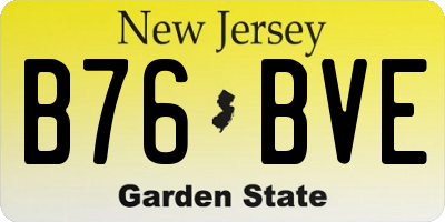 NJ license plate B76BVE