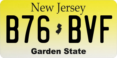 NJ license plate B76BVF