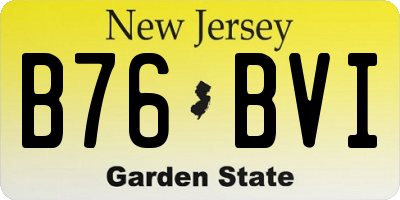 NJ license plate B76BVI