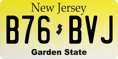NJ license plate B76BVJ