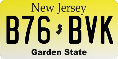 NJ license plate B76BVK