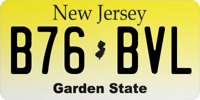 NJ license plate B76BVL