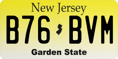 NJ license plate B76BVM