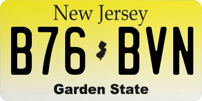 NJ license plate B76BVN