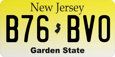 NJ license plate B76BVO