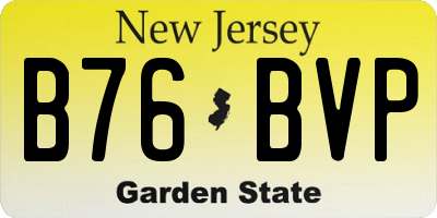 NJ license plate B76BVP