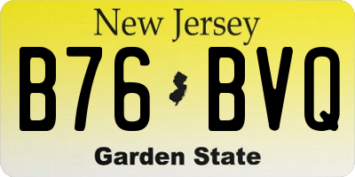 NJ license plate B76BVQ