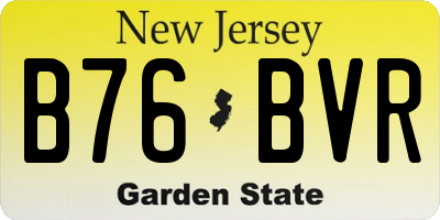 NJ license plate B76BVR