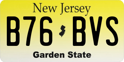 NJ license plate B76BVS