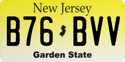 NJ license plate B76BVV