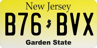 NJ license plate B76BVX