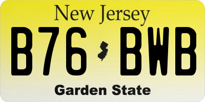 NJ license plate B76BWB