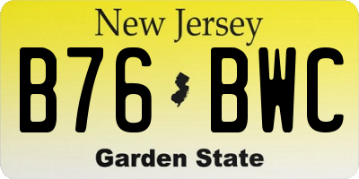 NJ license plate B76BWC