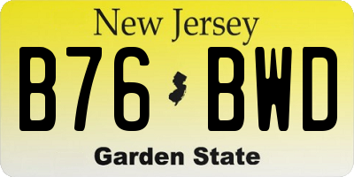 NJ license plate B76BWD