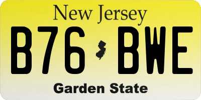 NJ license plate B76BWE
