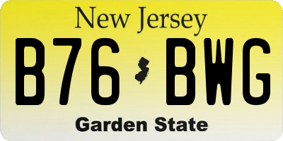 NJ license plate B76BWG