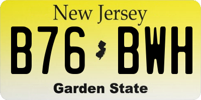 NJ license plate B76BWH